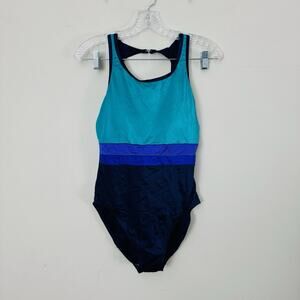 Maillot Body I.D Blue One Piece Swim Suit Women’s Size 14 C/D